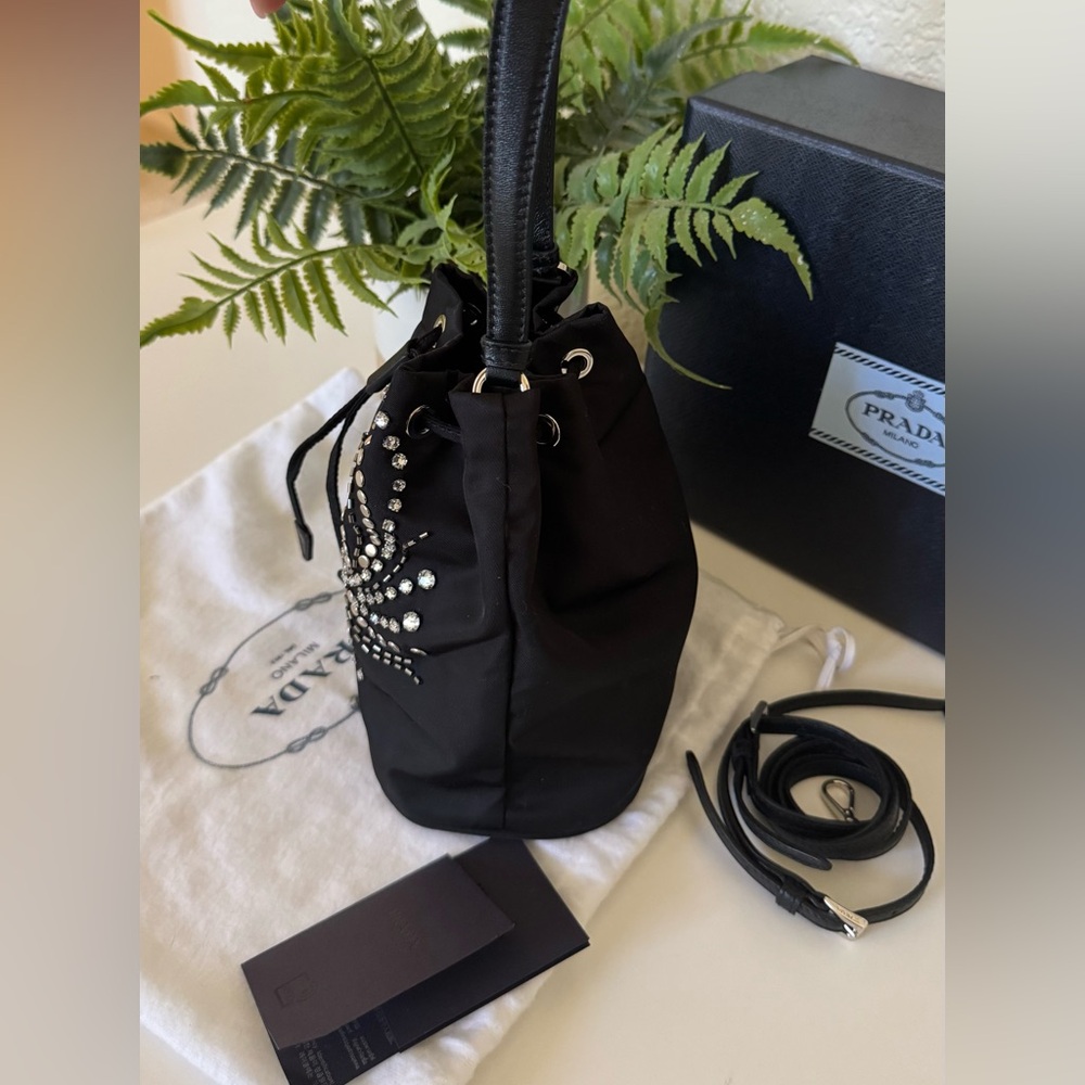 Prada Black Crystal Embellished Shoulder Bag - Picture 5 of 6